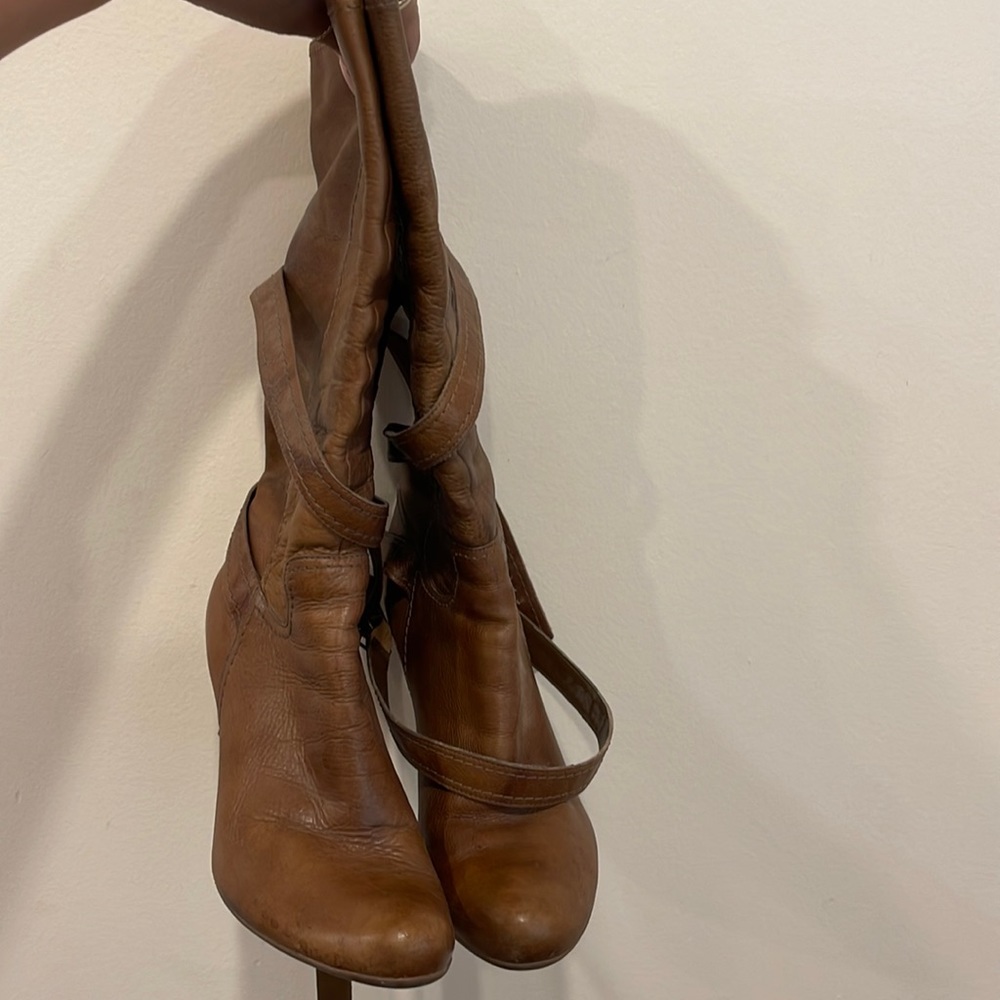 Jessica Simpson boots - leather and straps around